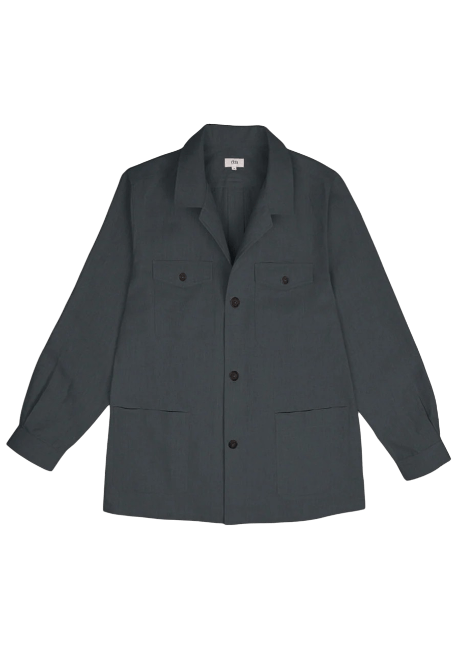 Dark Grey Linen Overshirt