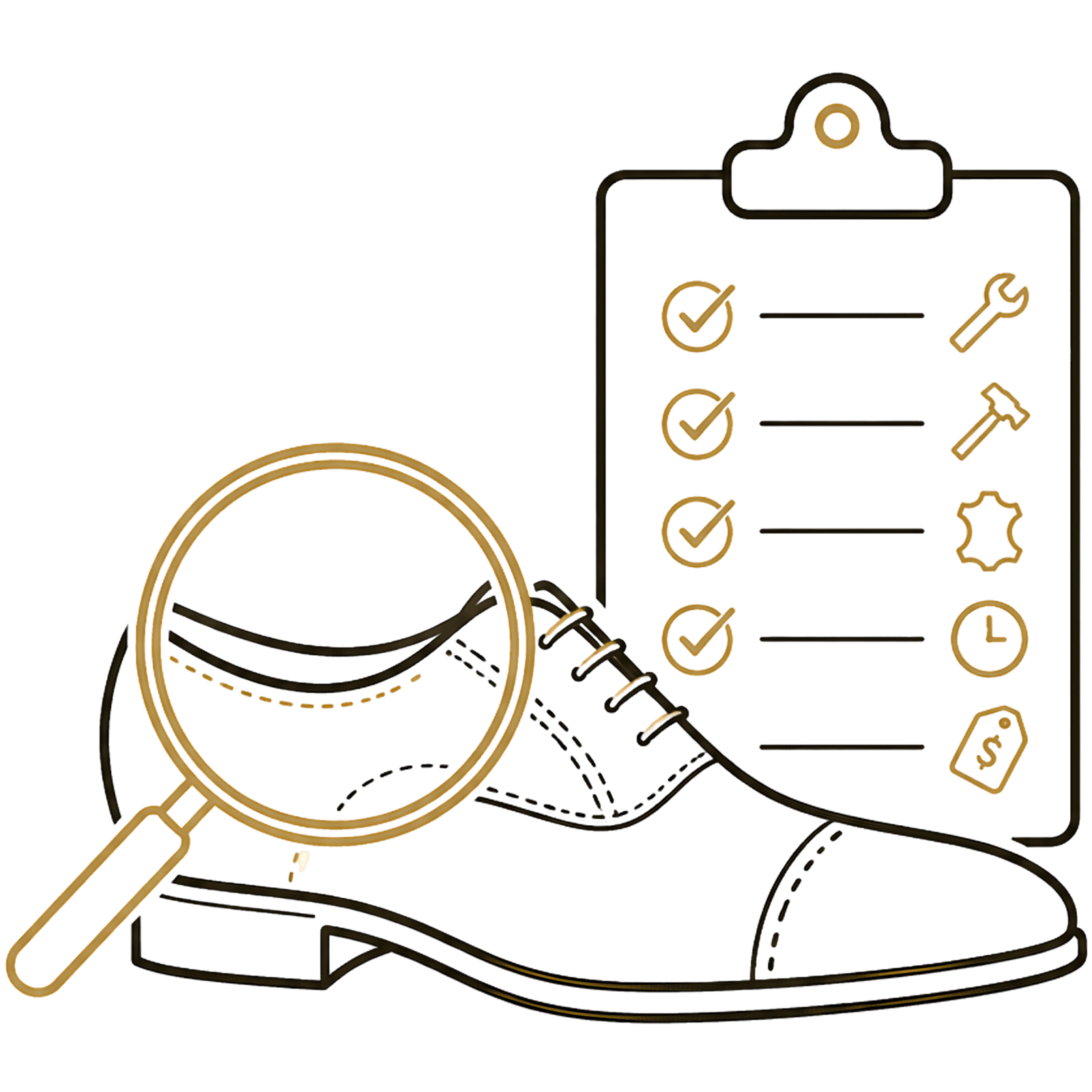 Initial shoe repair assessment for leather shoes and luxury shoes in Bangkok