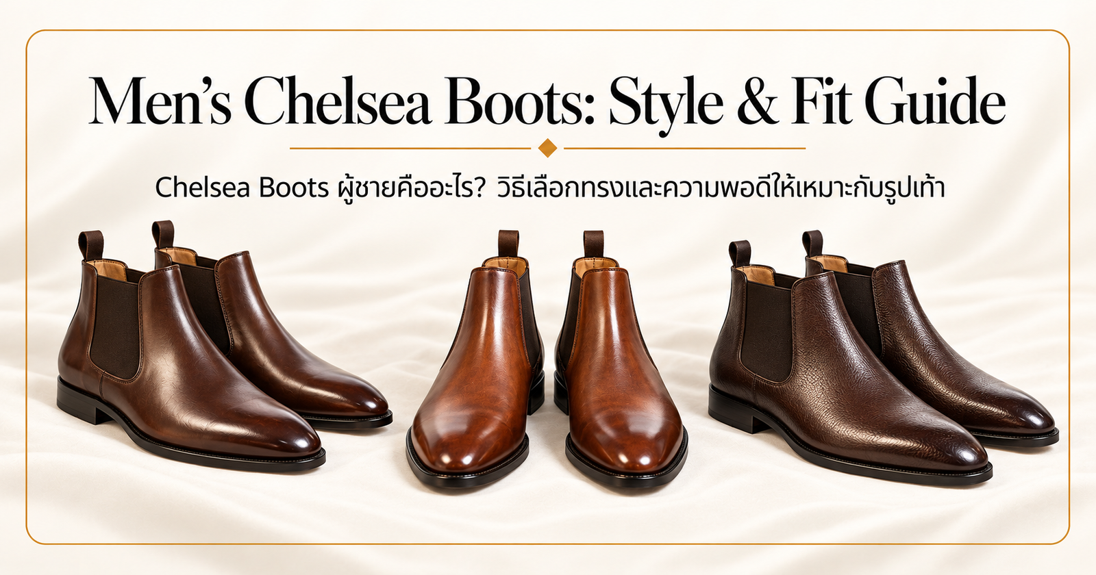 Chelsea Boots ผู้ชายคืออะไร? วิธีเลือกทรงให้พอดีกับเท้า